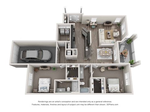 greystone falls two bedroom direct entry garage floor plan
